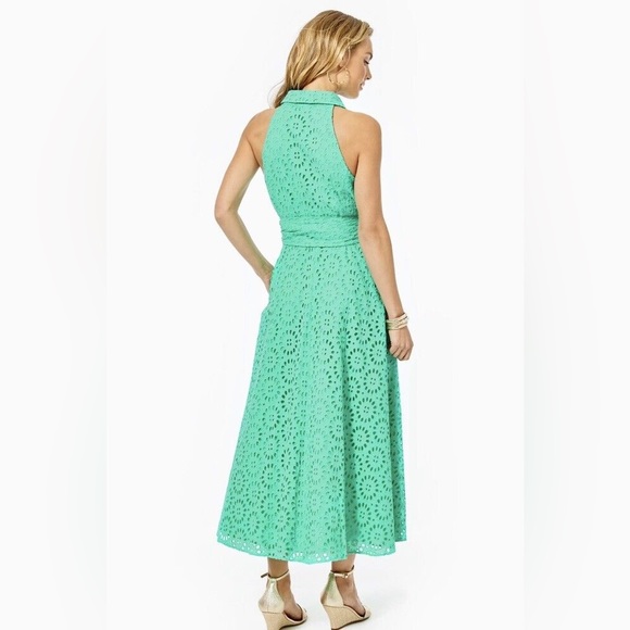 EUC Lilly Pulitzer Chrisella MIDI Shirtdress Gustavia Green 10 - Picture 5 of 6
